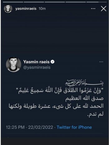 طلاق الفنانة المصرية ياسمين رئيس