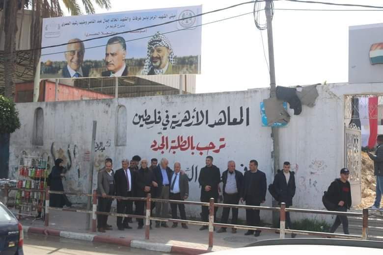 📷رجل الأعمال منيب المصري يصل لغزة لمتابعة  التجهيزات الخاصة لإنشاء المبنى الجديد في مقر المعهد الأزهري بغزة بتبرع من مؤسسة منيب وانجلا المصري