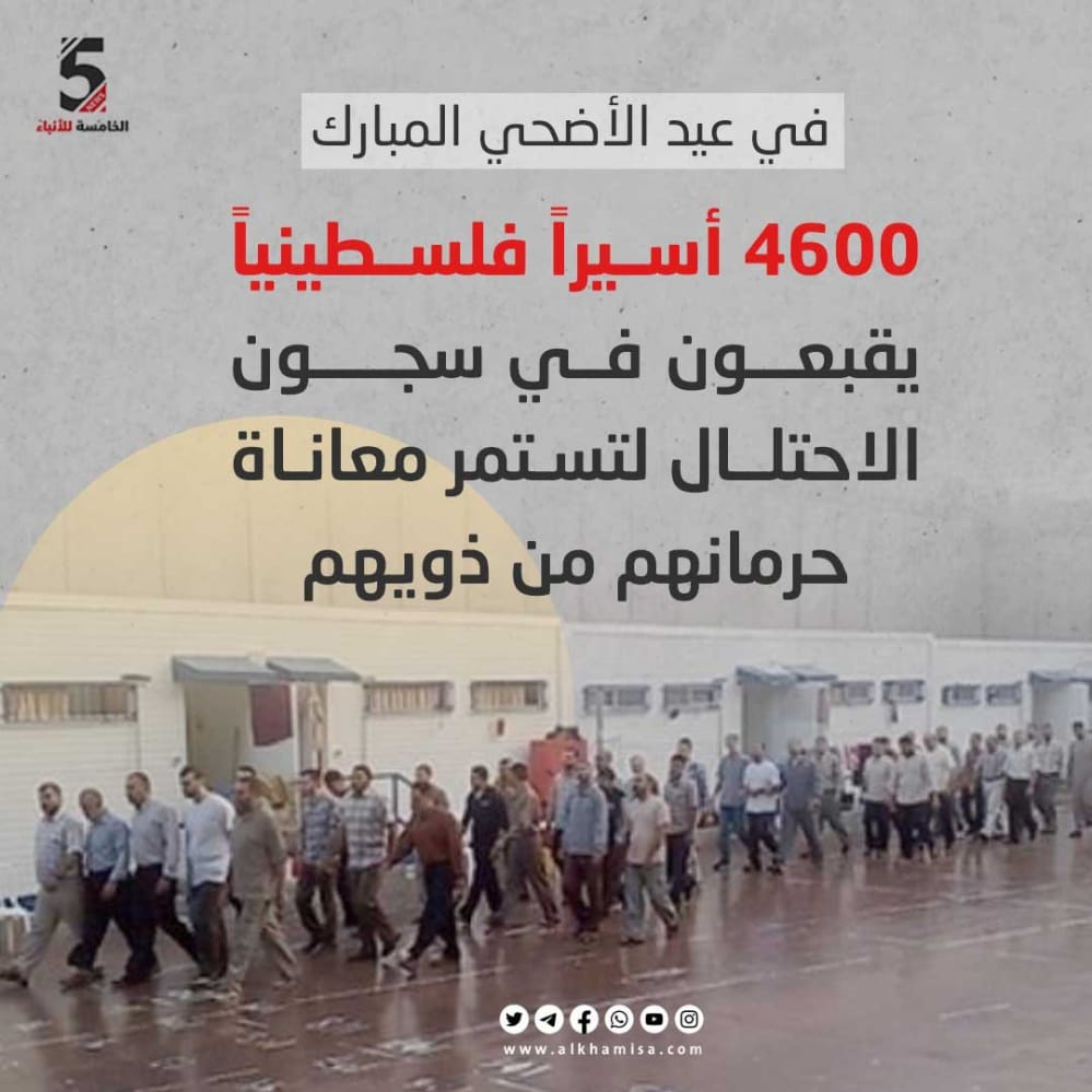 في عيد الاضحى 4600 أسيرا فلسطينيا يقبعون في سجون الاحتلال لتستمر معاناة حرمانهم من ذويهم