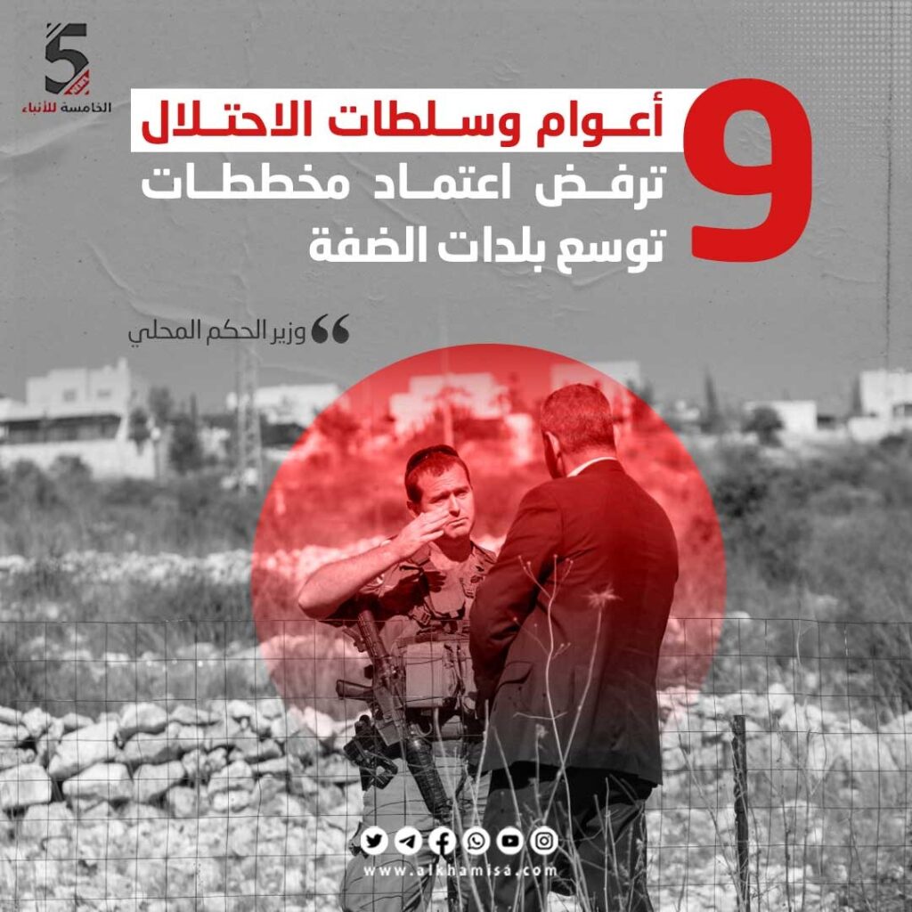 وزير الحكم المحلي: 9 أعوام وسلطات الاحتلال ترفض اعتماد مخططات توسيع بلدات الضفة