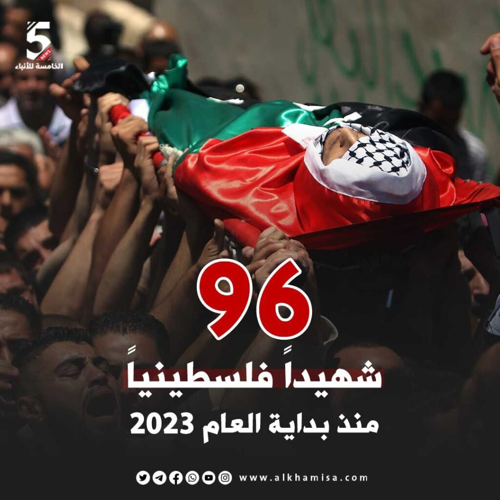 96 شهيداً فلسطينيا منذ بداية العام 2023م