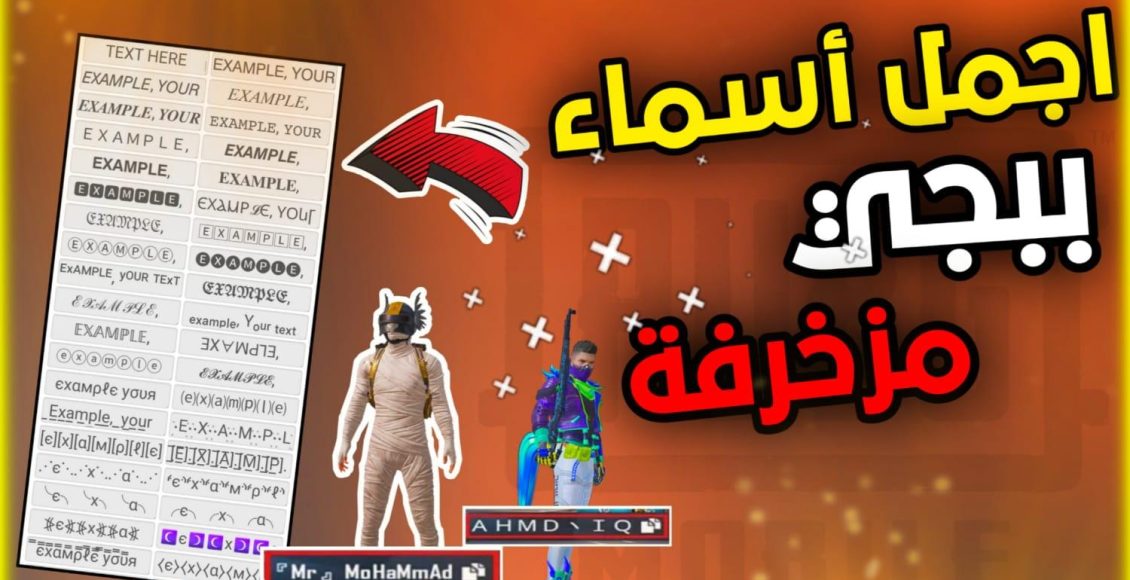 تعرّف على أجمل اسماء ببجي مزخرفة