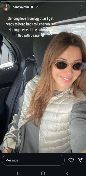 نانسي عجرم توثق عودتها الى لبنان بصورة وهذا ما تمنته