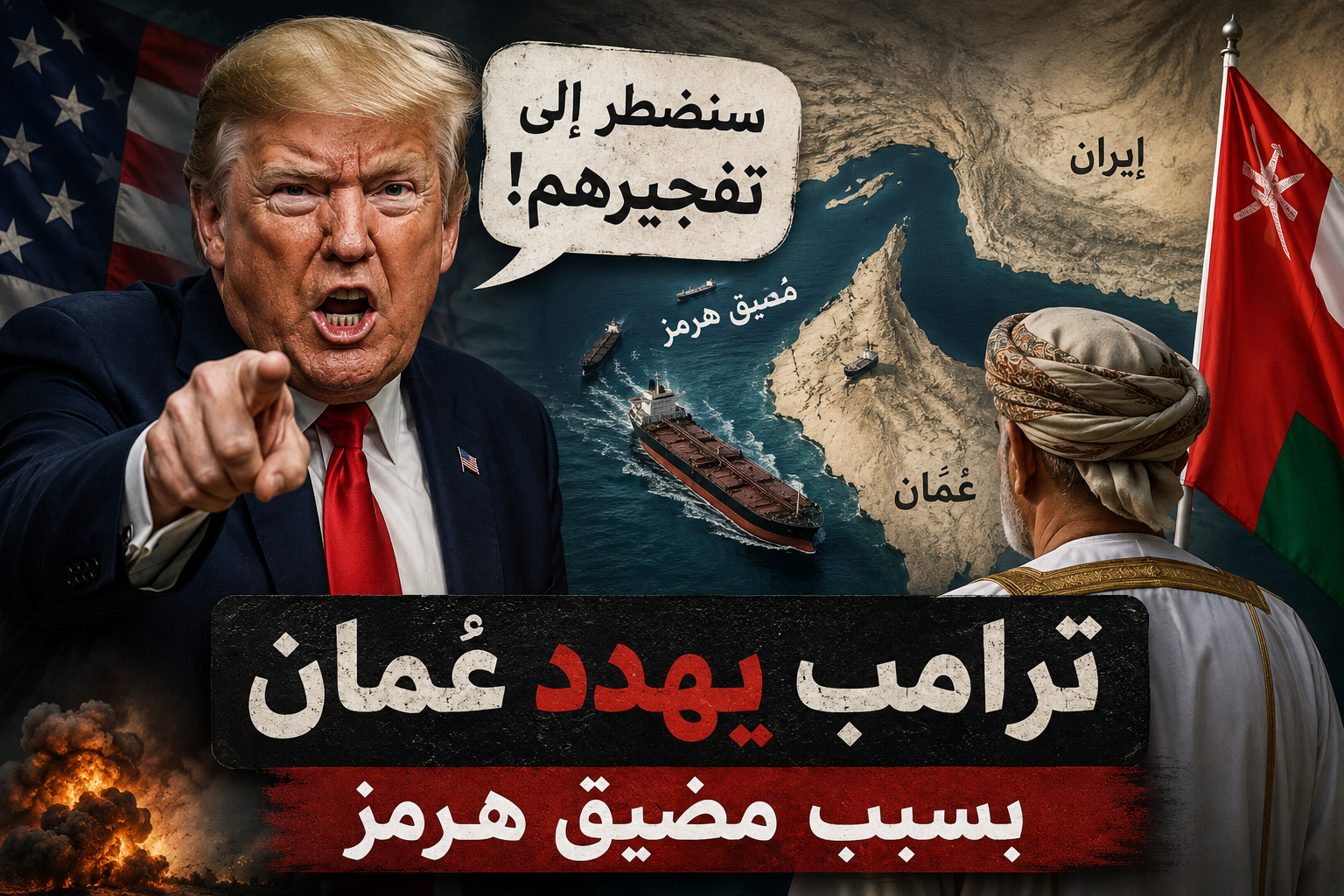ترامب يهدد سلطنة عُمان بسبب مضيق هرمز.. “سنضطر إلى تفجيرهم”