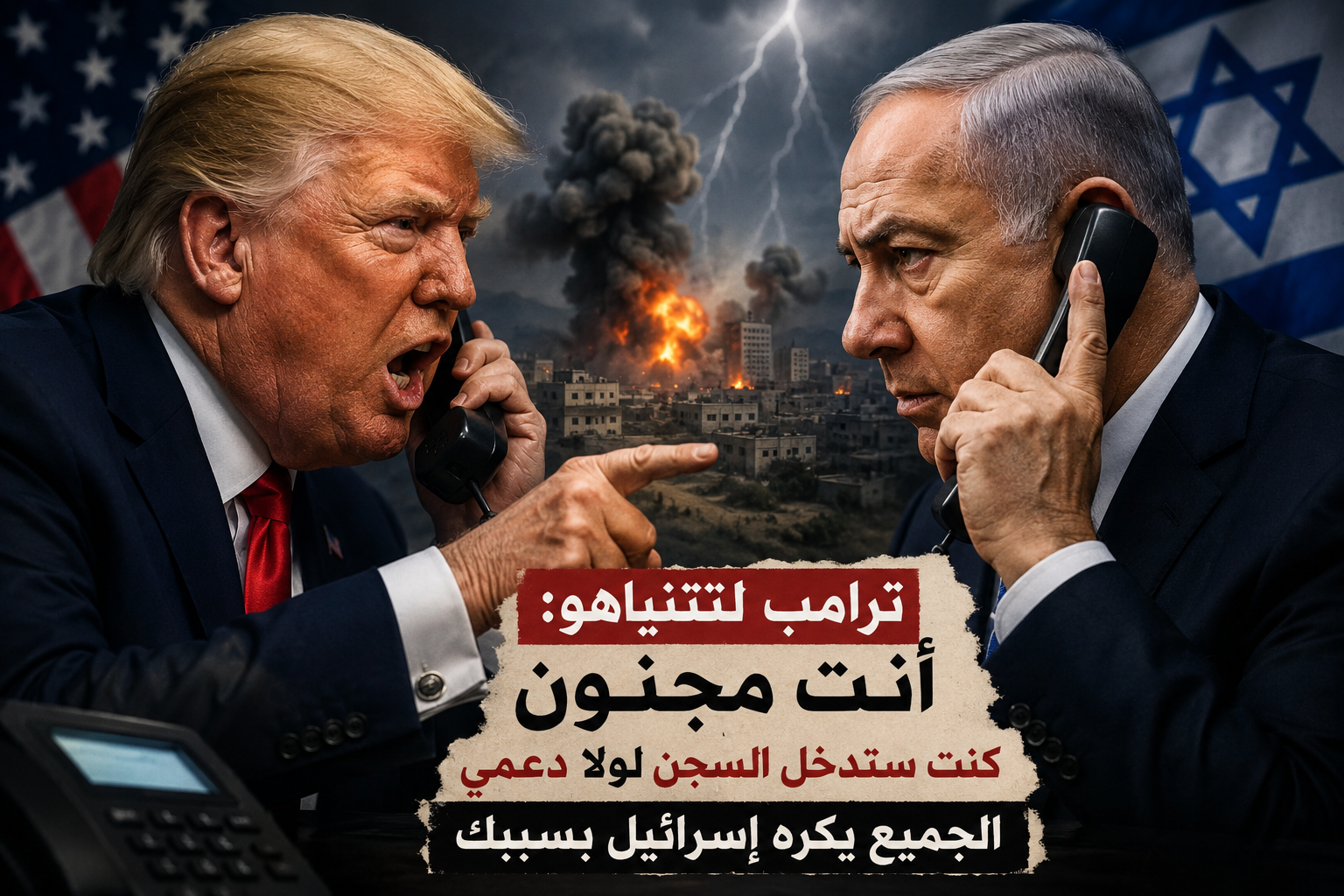 ترامب لنتنياهو: أنت مجنون.. كنت ستدخل السجن لولا دعمي والجميع يكره إسرائيل بسببك
