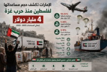 الإمارات تكشف حجم مساعداتها لفلسطين.. 4 مليارات دولار منذ حرب غزة