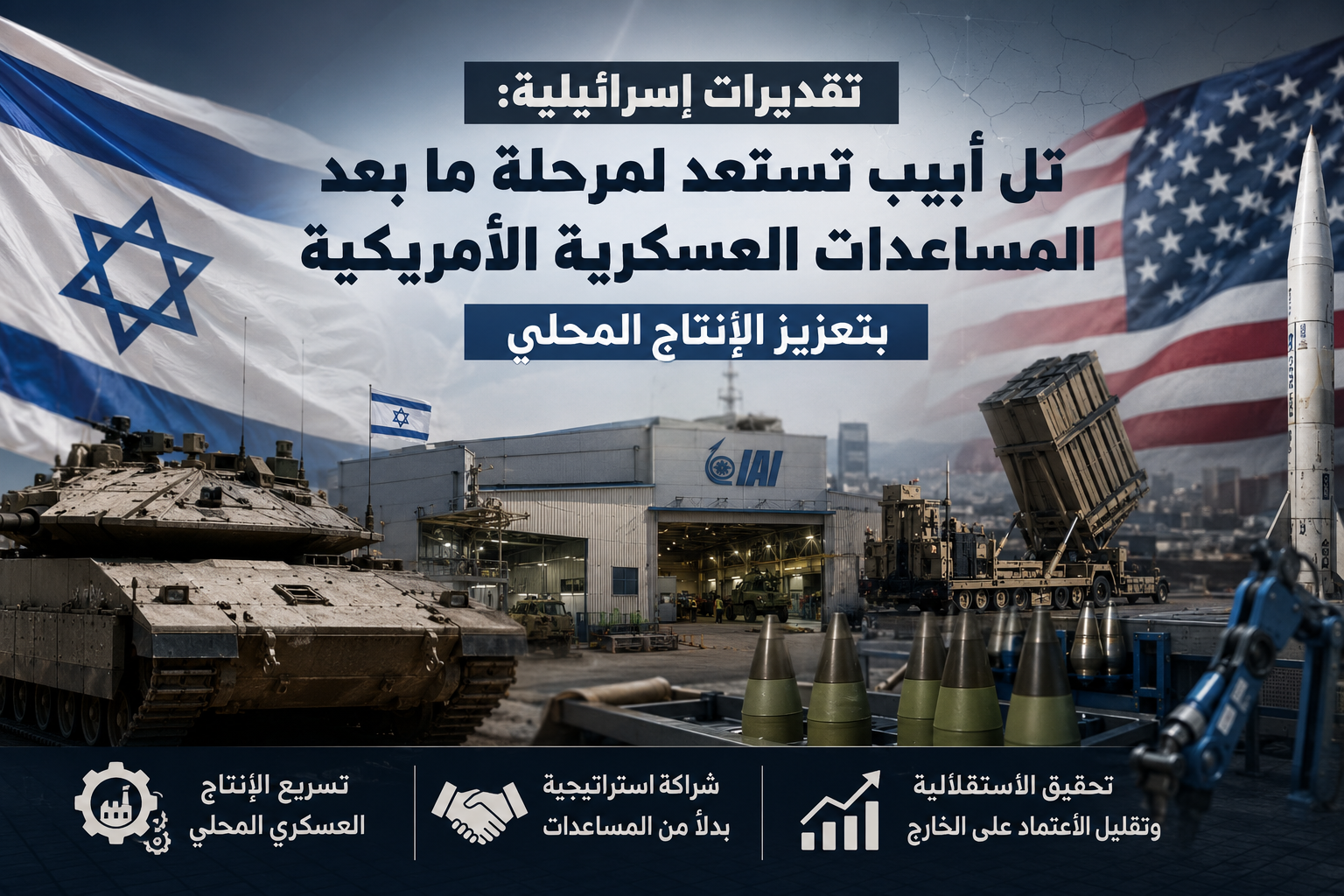 تقديرات إسرائيلية: تل أبيب تستعد لمرحلة ما بعد المساعدات العسكرية الأمريكية بتعزيز الإنتاج المحلي