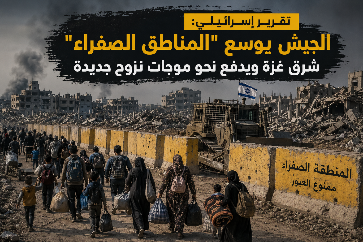 تقرير إسرائيلي: الجيش يوسع "المناطق الصفراء" شرق غزة ويدفع نحو موجات نزوح جديدة