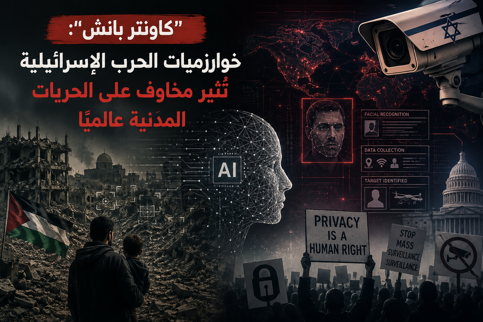 كاونتر بانش: خوارزميات الحرب الإسرائيلية تُثير مخاوف على الحريات المدنية عالميًا