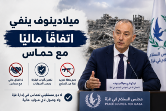 ميلادينوف ينفي مزاعم اتفاق مالي بين مجلس السلام وحماس