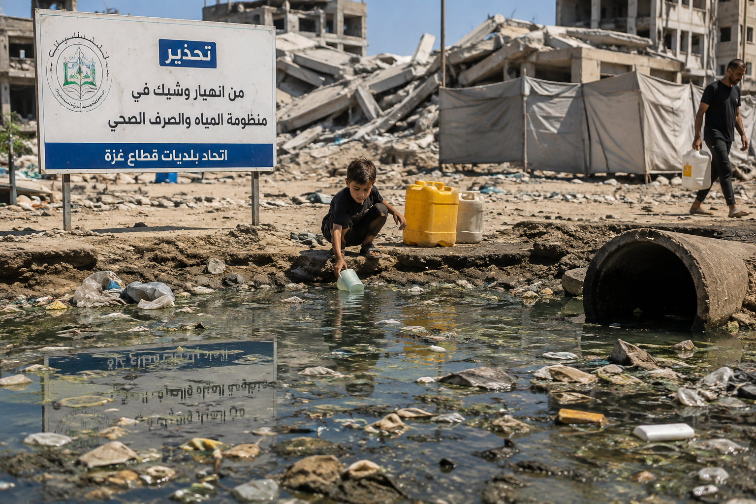 اتحاد بلديات غزة يحذر من انهيار المياه والصرف الصحي في القطاع