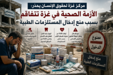 مركز غزة لحقوق الإنسان يحذر من انهيار القطاع الصحي بسبب نقص المستلزمات الطبية