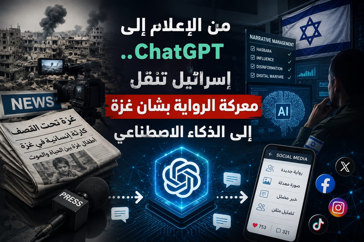 من الإعلام إلى ChatGPT.. إسرائيل تنقل معركة الرواية بشأن غزة إلى الذكاء الاصطناعي