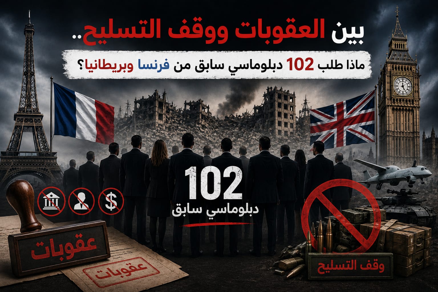 بين العقوبات ووقف التسليح.. ماذا طلب 102 دبلوماسي سابق من فرنسا وبريطانيا؟