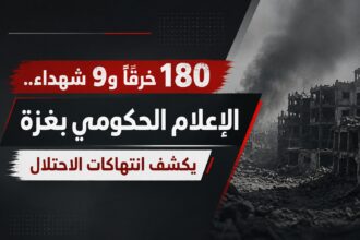 180 خرقًا و9 شهداء.. الإعلام الحكومي بغزة يكشف انتهاكات الاحتلال منذ 4 أغسطس