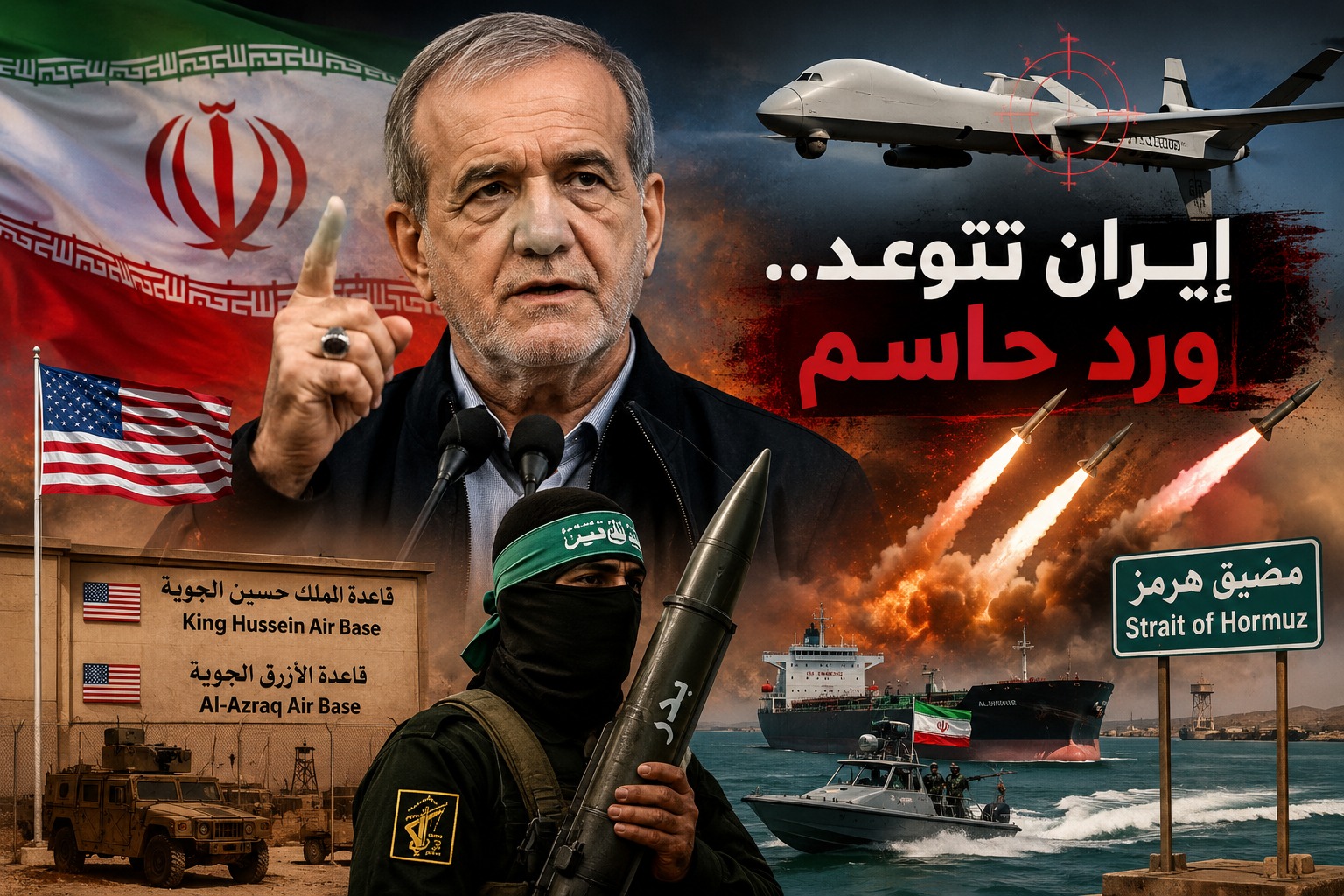 بزشكيان يتوعد برد حاسم.. وإيران تصعّد الهجوم على أمريكا