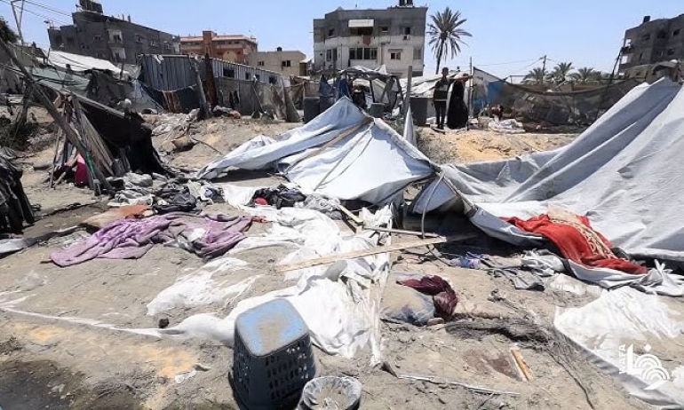 شهيد وإصابات خطيرة بقصف إسرائيلي استهدف خيمة نازحين وسط غزة