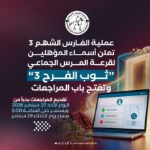أسماء المؤهلين لقرعة العرس الجماعي