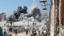 إصابات جراء قصف الاحتلال خيمة للنازحين غرب مدينة غزة